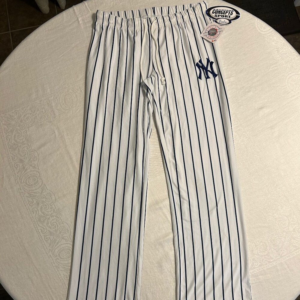 Concepts White New York Yankees Vigor Pinstripe Sleep Pant